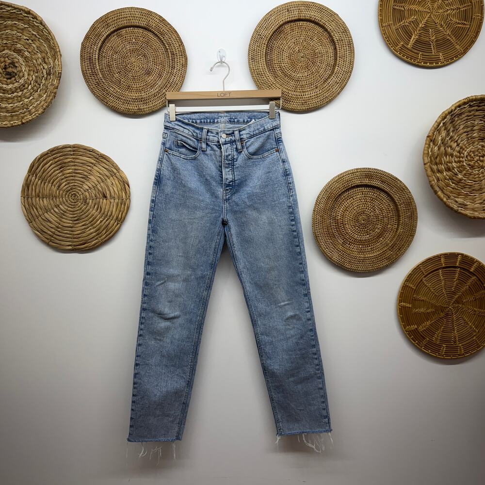 Old Navy Extra High Rise Sky Hi Straight Leg Jeans 2